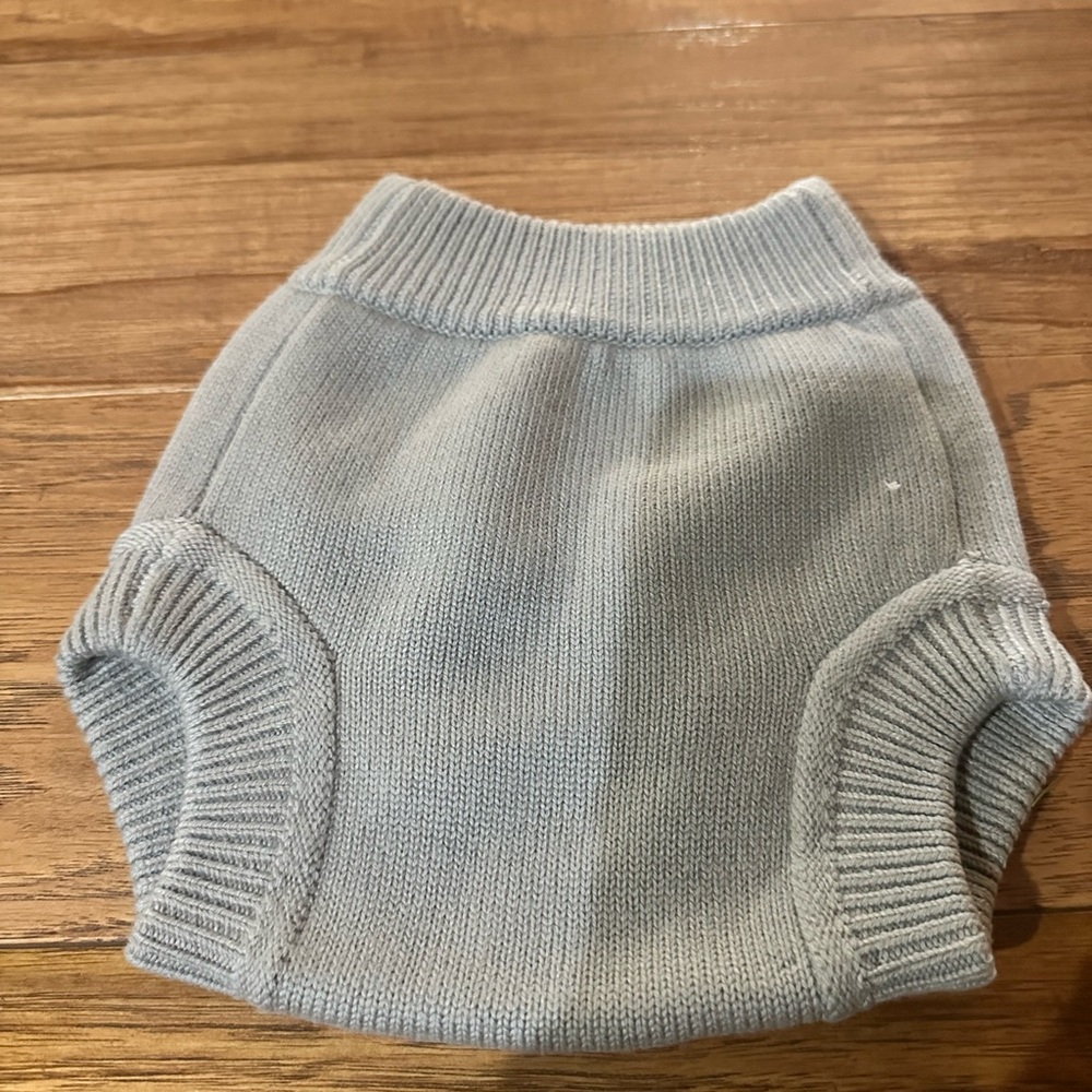 Cozy Gray Knit Diaper Cover